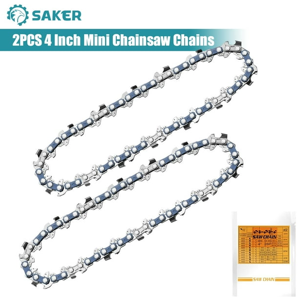 Saker 4 Inch Mini Chainsaw Chains for Portable Electric Chainsaw Cordless(Only 2PCS Chains