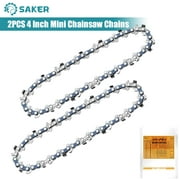 Saker 4inch Mini Chainsaw Chains for Portable Electric Chainsaw Cordless(Only 2PCS Chains)