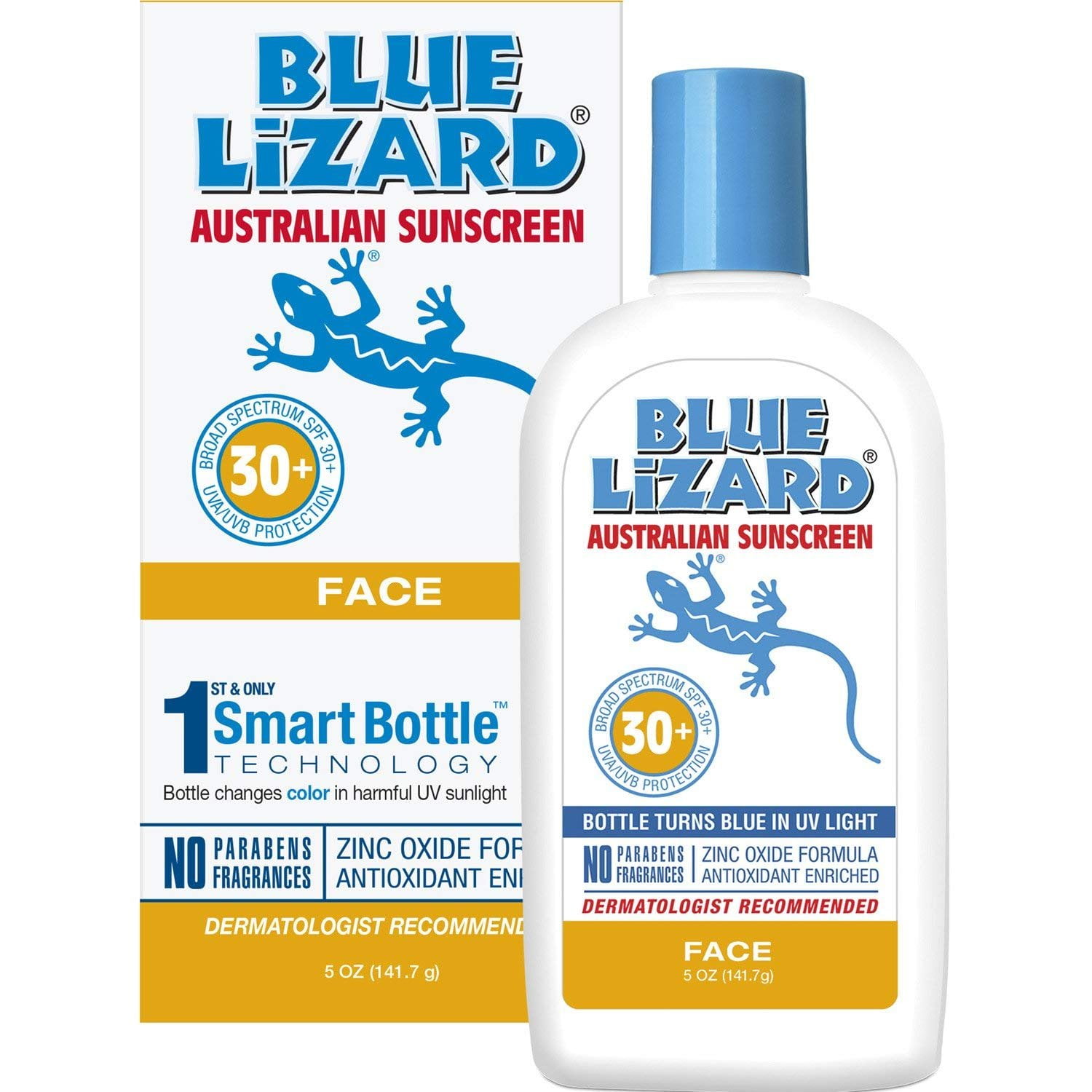 Blue Lizard Australian Sunscreen Face, SPF 30+, 5 Oz