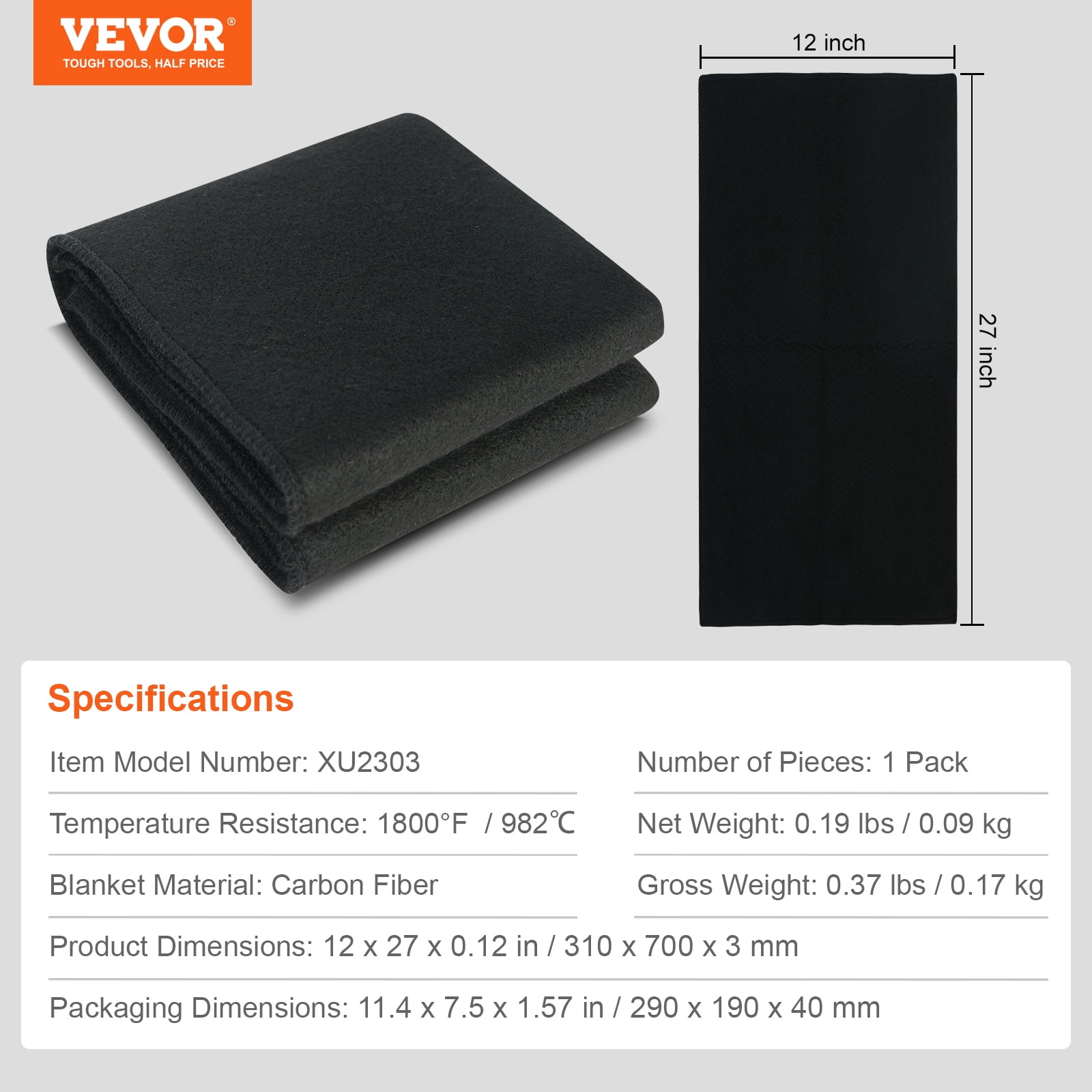SKYSHALO 27"x12" Welding Blankets Flame Mat Up To 1800°F 1 Pack Retardant Welding