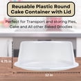 thumbnail image 2 of Reusable Plastic Round Cake Container with Lid 12x4.75 in Clear Transparent Pies Keeper for Pastry Carrier Tray Dessert Transport Storage Home Kitchen Food Organizer Set of 2 with IDANAPATAKI, 2 of 7