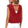 thumbnail image 1 of BLVB Womens Open Back Workout Tops Crop Gym Shirts Loose Fit Cap Sleeve Athletic Tee for Running Yoga, 1 of 7