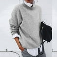 thumbnail image 2 of ZXLBBD Women's Fall Winter Fashion Long Sleeve Holiday Solid Color Sweater Top Blouse Casual Outdoor Cozy Daily Wear, 2 of 6