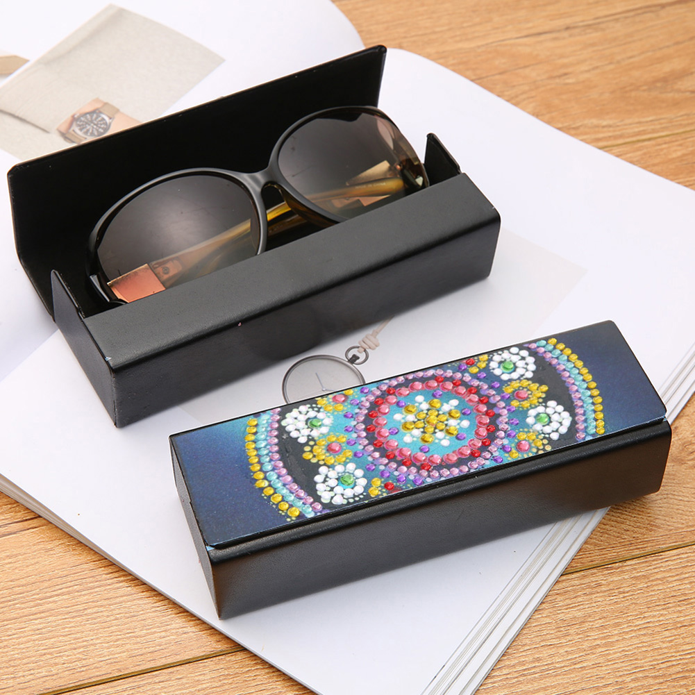 Étui à Lunettes DIY Diamant 5D - Cuir PU Avec Fermoir Magnétique - 16x5,4x3,6 Cm - Kit Complet Pour Création