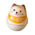 thumbnail image 4 of Figura de cerámica de perro de la suerte Shiba Inu, muñeco de vaso, decoración de mesa, multiusos Amarillo marrón, 4 of 9
