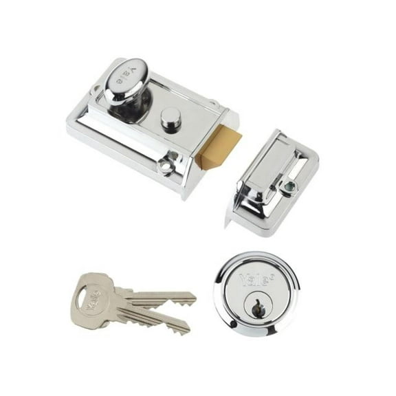 Yale Locks - P77 Traditional Nightlatch 60mm Backset Chrome Finish Visi