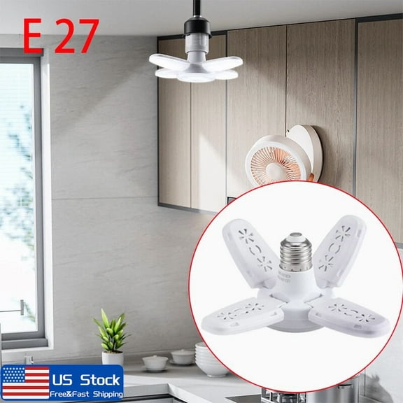28W E27 Led Garage Light Bulb Deformable Ceiling Fixture Lights Workshop Lamp Us