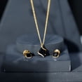 thumbnail image 6 of Rosec Jewels Real Black Spinel Jewelry Set with Moissanite - Cocktail Necklace and Earring Set - AAA Grade - Jewelry Box included, 18K Yellow Gold, 6 of 8
