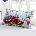 thumbnail image 5 of Christmas Snowman Throw Pillow Cover,Farm Truck Berry Pine Bird Winter Snowy Rectangle Decorative Pillow Case Protector Soft Cushion Cover Lumbar Pillowcase for Couch Sofa Bedroom Car Decor 20x36 In, 5 of 8