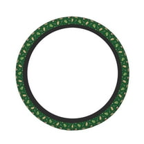 Picia green Christmas Element Car Steering Wheel Cover, Non-Slip, Breathable, Universal 15 inch