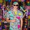 thumbnail image 7 of Alaiyaky 6 Pcs Mens 80s 90s Outfits Hip Hop Costumes Accessories Colorful T Shirt Set for Rock Disco Party, 7 of 7