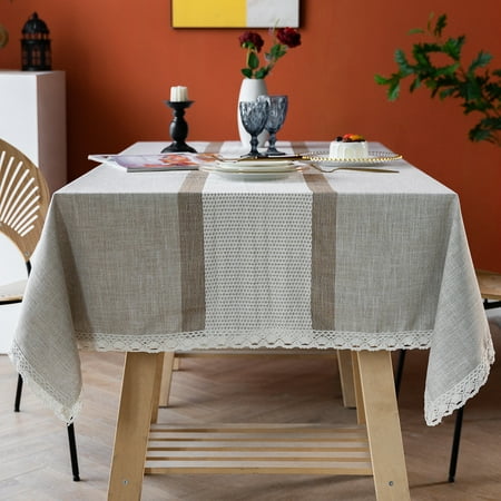 

Colisha Tablecloths Washable Table Cloths Home Decor Decorative Tablecloth Covers Rectangle Dust-proof Linen Coffee 55 x 94