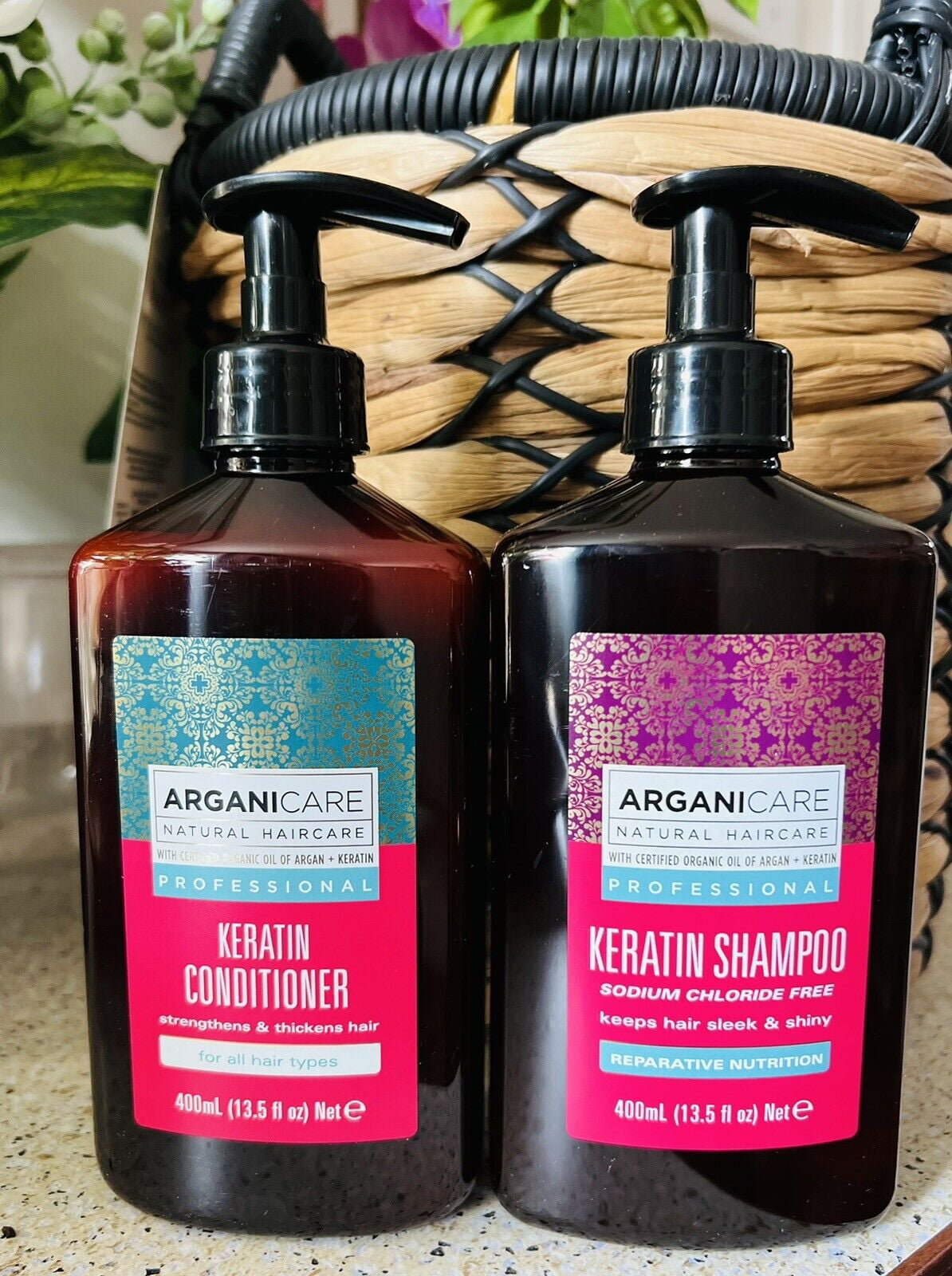 Keratin Repairing and Nutritious Shampoo & Conditioner Pure Natural