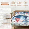 thumbnail image 6 of Christmas Winter Snowman Bedding Duvet Cover Set Queen Size 4 Pieces Xmas Tree Bell Pine Cones Berry Bedding Set with Zipper Closure, 1 Comforter Cover 90x92 Inches 1 Flat Sheet & 2 Pillow Cases, 6 of 7