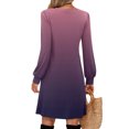 thumbnail image 3 of Maxi Dress for Women 2025 Long Sleeve V-Neck Female Fashion Elegant Dresses Casual Female Straight Evening Dresses Purple S, 3 of 4