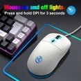 thumbnail image 3 of USB Wired Gaming Mouse,USB Computer Mouse with 4 Adjustable DPI, RGB Backlit LED, Side Buttons, Ergonomic Design Mice for PC, Laptop, Windows, Mac, Vista, Linux, Gamer,White, 3 of 8
