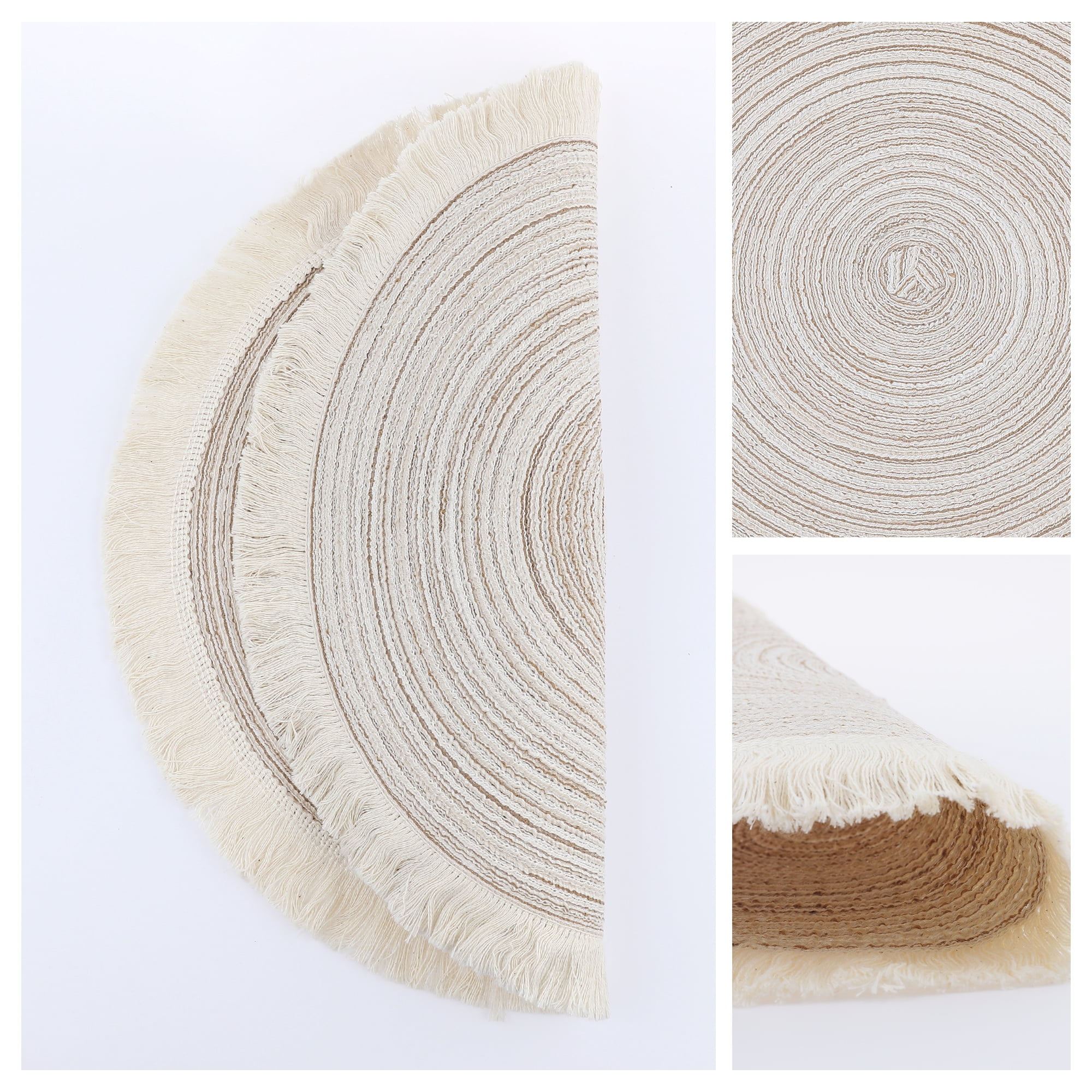 Unique Bargains Rustic Rattan Place Mats Set of 6 for Dining Table Decor Beige 15x15in