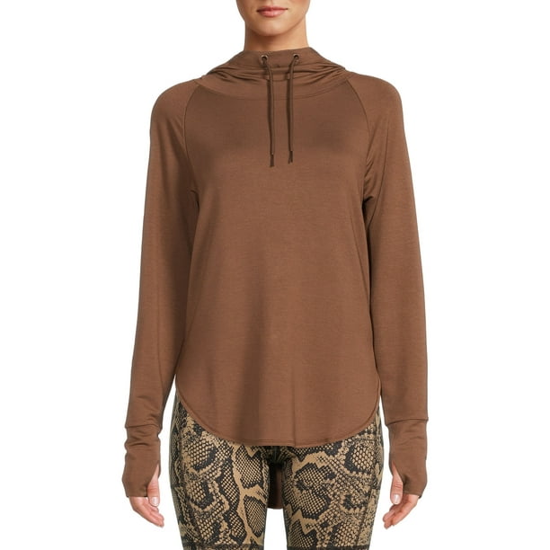 Athletic Works Women's Athleisure Mock Neck Hoodie