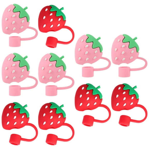 Phenofice 10Pcs Cute Straw Toppers Sealing Design For Outdoor Activity And Themed Parties
