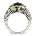 thumbnail image 2 of Shey Couture Sterling Silver with 14K Accent Antiqued Checkerboard-cut Black Onyx Ring, 2 of 7