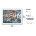 thumbnail image 2 of Waikiki Hawaii - Catamaran Sailing - United Air Lines - Vintage Airline Travel Poster by Millard Sheets c.1950s - Japanese Unryu Rice Paper Art Print (Unframed) 12 x 16 in, 2 of 4