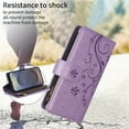 thumbnail image 6 of Dteck for iPhone 14 Wallet Case, Embossed Butterfly PU Leather Phone Case Women Men Flip Cover Wrist Strap Zipper Credit Card Holder Slots for iPhone 14,Purple, 6 of 6