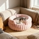 thumbnail image 1 of Cama De Felpa Para Mascotas Cama redonda de felpa para gatos y perros pequeños, suave y esponjosa, 40x40x15cm, lugar cálido y cómodo para dormir, rosa, 1 unidad Rkxzt, 1 of 9