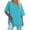 Sky Blue, variant on Fesfesfes T Shirts for Women's New Solid Loose Half Sleeve V-Neck Cotton Waist Short Sleeve V-Neck Tops Women Clothing 10(XL)