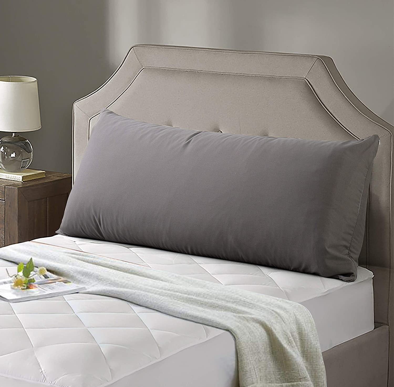 Ultra Soft Microfiber Body Pillow Cover/Pillowcases 21"x54" with Hidden Zipper Closure (21"x54" Cover, Charcoal Grey)