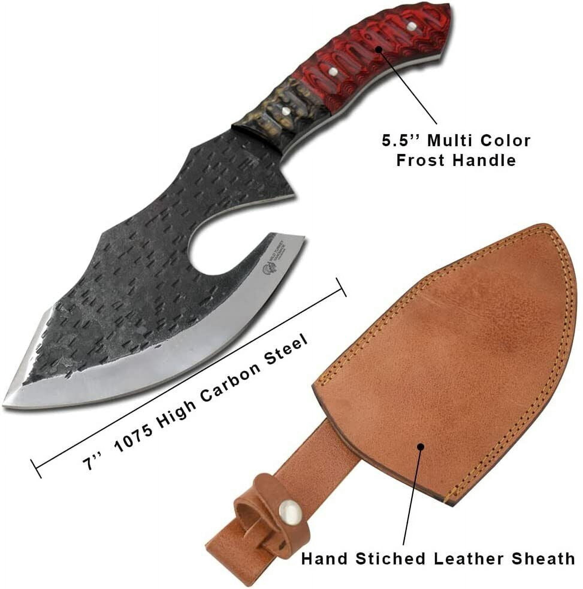 Wild Turkey Handmade 1075 High Carbon Steel Blade Axe Hatchet Chopping Cleaver