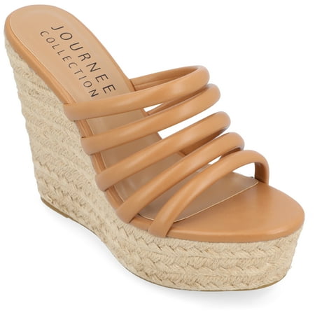 

Journee Collection Womens Cynthie Tru Comfort Foam Slip On Espadrille Wedge Sandals