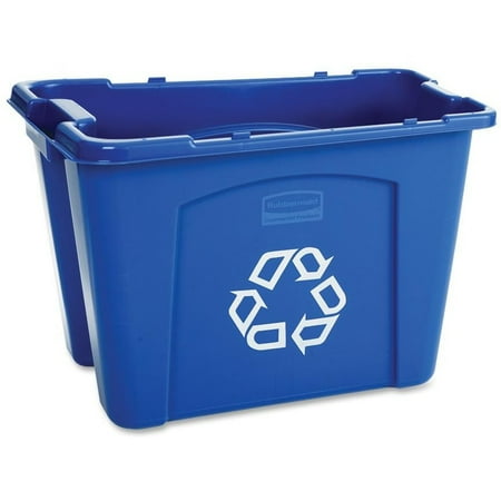 Magazine Recycle Bin - Rubbermaid Commercial Products FG571473BLUE Stackable Recycling Bin, 14 Gallon, Blue