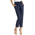 thumbnail image 5 of GRACE KARIN Women's Pants Trouser Slim Casual Cropped Paper Bag Waist Pants with Pockets, 5 of 6