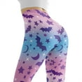 thumbnail image 5 of DISNIMO Bat Star Printed High Waisted Leggings for Women, Stretch Yoga Pants Leggings with Tummy Control, Breathable Workout Leggings for Yoga Gym, Purple and Blue, S, 5 of 6