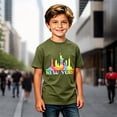 thumbnail image 4 of Boys Tshirts Graphic Print Crewneck Short Sleeve Breathable Tee for Summer Wear Boys' Tops Tees Shirts Army Green 2 Years-3 Years, 4 of 5