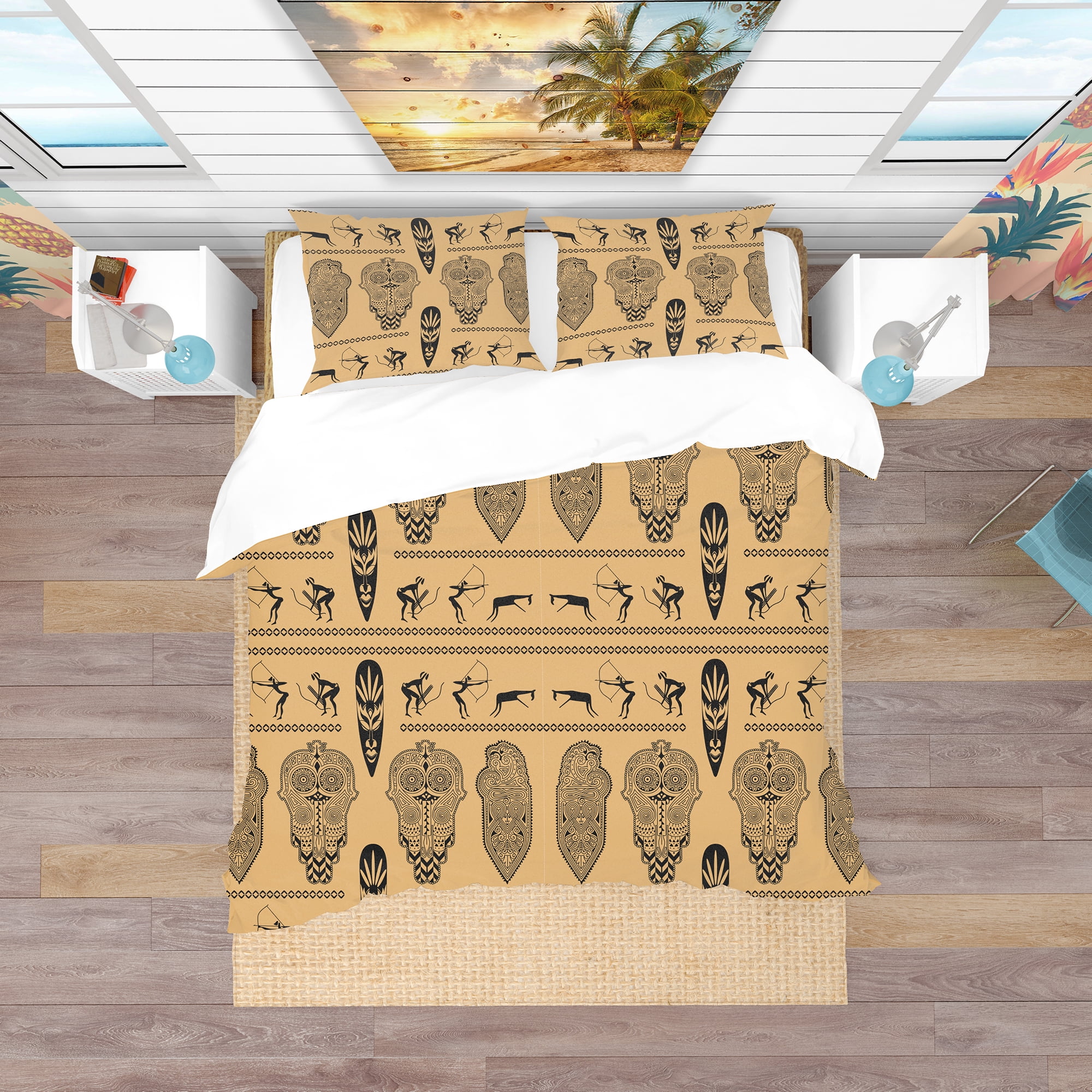 Designart 'African Decorative Pattern' Tropical Duvet Cover Set