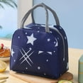 thumbnail image 2 of Oimcto Portable Insulated Lunch Bag Lunch Bag Fast Food Cooler Bag 1Pc D Navy Blue Star,Lunch Box with Front Pocket Reusable Insulated Bag Women'S Lunch Box Men'S Work Picnic, 2 of 4