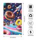 thumbnail image 2 of Fotbe Space Colorful Donut Toalla Premium con Patrón, Toalla de Microfibra de Secado Rápido, Ligera y Altamente Absorbente (27.5x16in), Ideal para Uso Diario, 2 of 6
