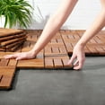 thumbnail image 7 of SAFAVIEH Hanoi Outdoor Patio 12 Slat Wooden Floor Tile, Natural, Set of 10, 7 of 7