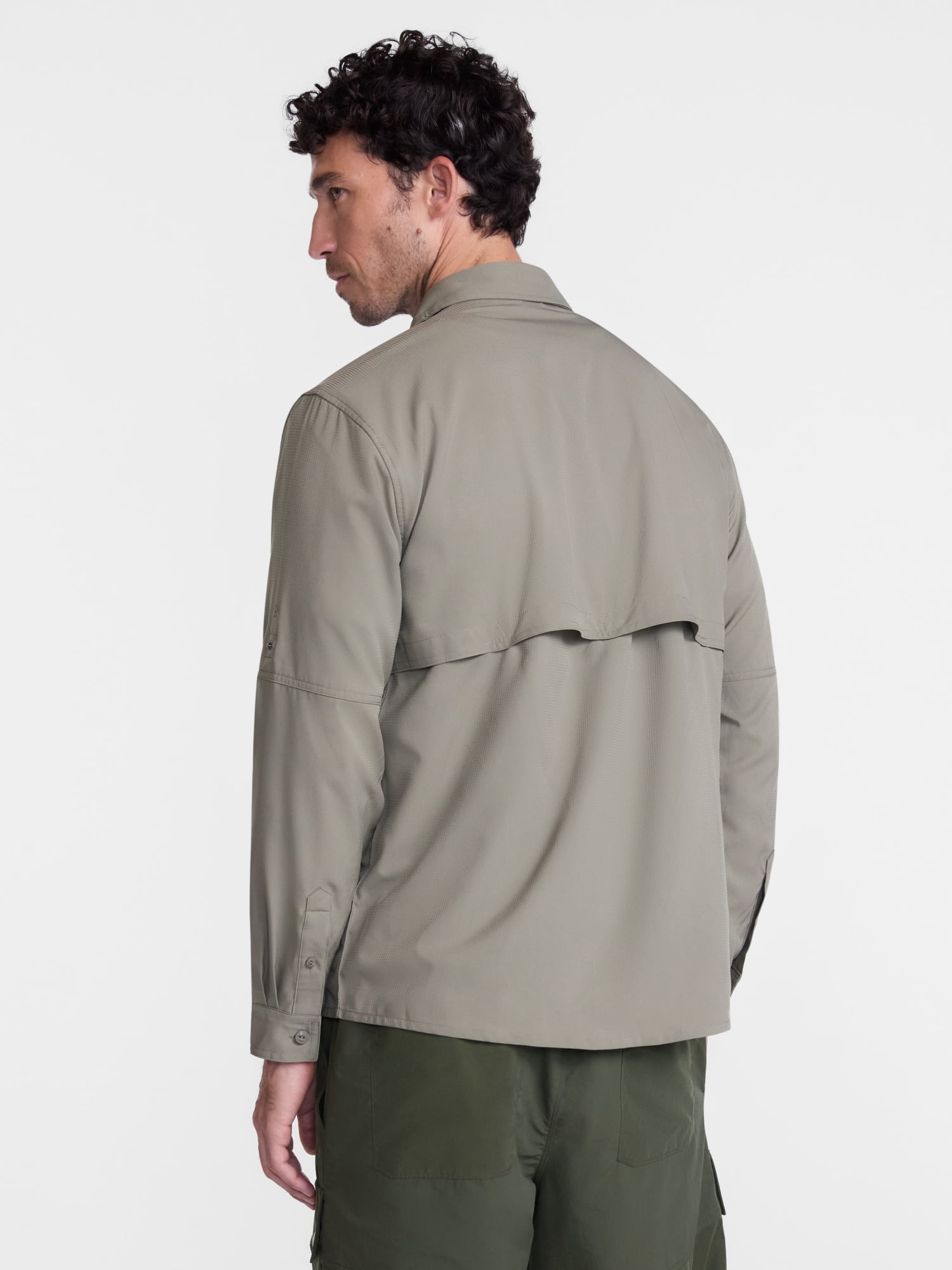 Ozark Trail Men's Fishing Shirt with Long Sleeves, Sizes S-4XLT