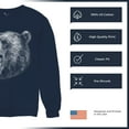 thumbnail image 6 of Roaring Grizzly Bear Sweatshirt Wild Animal Fierce Black and White Nature Wildlife Forest Predator Beast Crewneck, 6 of 7