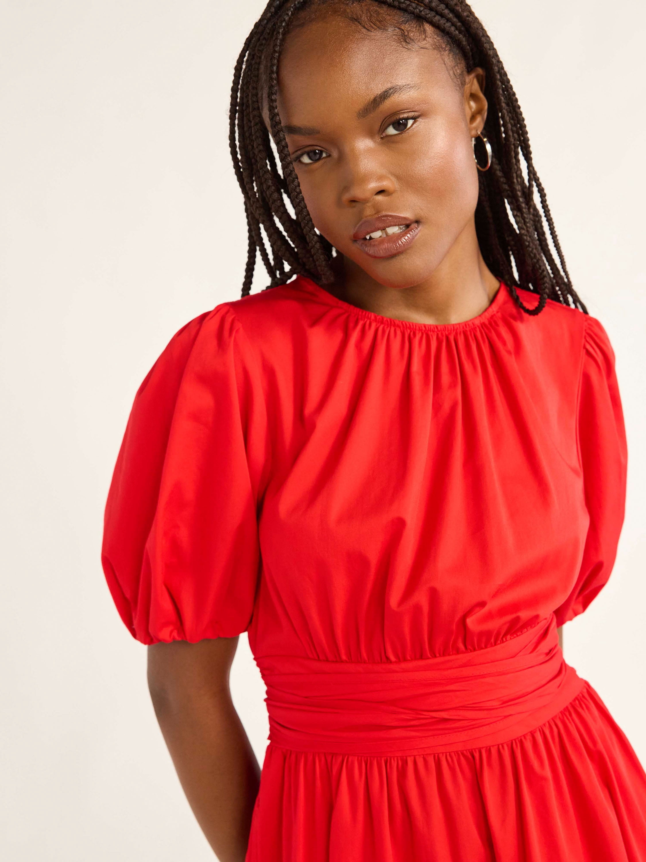Free Assembly Women's Cotton Midi Wrap Dress with Short Sleeves, Sizes XS-4X