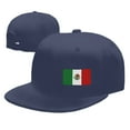 thumbnail image 7 of DouZhe Flat Brim Cap Snapback Hat, Mexican Mexico Flag Prints Adjustable Blue Adult Baseball Cap, 7 of 7