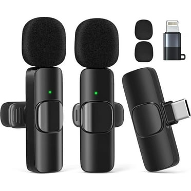 Wireless Lavalier Microphone for iPhone/Android/iPad/Laptop, Mini Microphone, Microphone for Type-C Phone, Wireless Microphones, Microphone for Video Recording, YouTube, Vlog, Tiktok, Interview