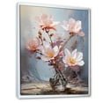 thumbnail image 2 of Designart "Pink White Magnolias love expression I" Floral Floater Framed Canvas Print, 2 of 7