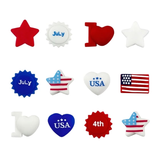 Patriotic Fidget Toys, 4th of July Independence Day Red White Blue Squishy Stress Relief Set, American Flag and Star Themed Sensory Tools for Adults, 1776-2026 Anniversary, 12 Pack