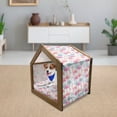 thumbnail image 3 of Watercolor Pet House, Flamingos in Many Colors Hand Drawn Bird Exotic Animals Illustration, Outdoor & Indoor Portable Dog Kennel with Pillow and Cover, 5 Sizes, Pale Blue Salmon Pink, by Ambesonne, 3 of 5
