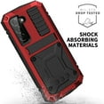 thumbnail image 6 of Dteck Case for Samsung Galaxy S23,Metal Case with Tempered Screen Protector Military Rugged Heavy Duty Silicone Shockproof Full Body Tough Cover for Galaxy S23,Red, 6 of 8