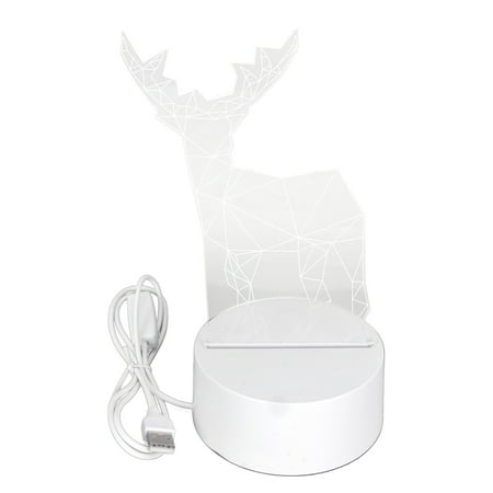 

3D LED Night Light Lamp Base with Acrylic USB Powered LED Decorative Lights Base for Bedroom Living Room Decoration Deer with Large Antlers