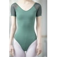 thumbnail image 5 of Adult Mesh Low Back Short Sleeve Performance Leotard Top Dance Attire Jumpsuit, 5 of 5